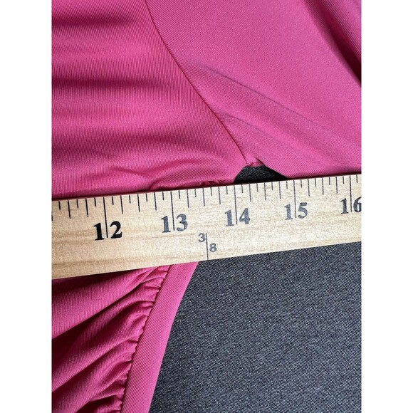 ASTR One Long Sleeve Top Blouse Pink Ruched Gathered Front Stretch Women XS - Picture 7 of 8
